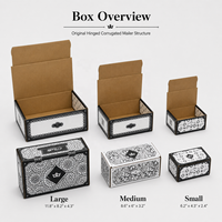 Boîtes en carton kraft personnalisables Motifs noir mat-blanc Imprimés floraux/géométriques tendance Coffrets cadeaux élégants sur mesure