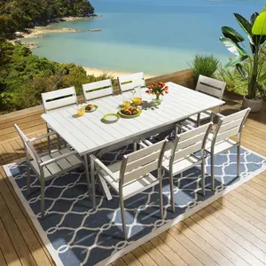 Beste Angebote Terrasse Gartenmöbel Freizeit Strand Esstisch und Stühle Aluminium Outdoor-Ess-Set Gartenmöbel-Sets