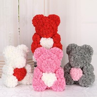 500 Pièces de Roses en Forme d'Ours en Peluche, Fleurs Artificielles en Mousse de 3,5 cm pour Mariage, Saint-Valentin, Fête des Mères, Noël, Nouvel An, Décoration de la Maison