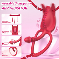 Private Label Tragbarer Vibrator App-gesteuerter Slip-Vibrator Flüssiges Silikon Vibrierender Massagestab für Intimes Wohlbefinden der Frau
