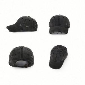 โรงงานขายส่ง รับผลิตหมวกเบสบอลสไตล์วินเทจ ปักโลโก้ตามสั่ง หมวกทรง Trucker ขาดๆ รุ่ยๆ ซักล้างแล้ว ผ้าฝ้าย 100% สำหรับทุกเพศ - Product Image 3