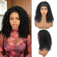Perruque bandeau africaine en gros, cheveux synthétiques longs bouclés, classique, élastique, ondulée et volumineuse, sans colle