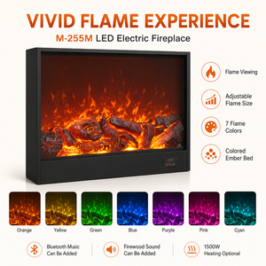<span class=keywords><strong>Cheminée</strong></span> électrique avec écran LCD, écran vidéo LED, construction métallique, sans conduit <span class=keywords><strong>de</strong></span> fumée, utilisation intérieure pour la maison et l'hôtel, télécommande anglaise - Product Image 2
