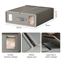 Portable Visible tissu placard literie boîte de rangement pliable maison grand vêtements couette drap de lit ensembles organisateur sac avec poignée