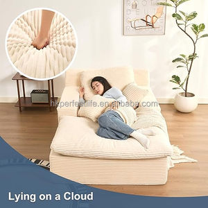 Modern Modular Cloud Sofa Deep Seat No Assembly Required Upholstered Couch for Villa Living Room Apartment Lounge Loop Design - Product Image 5