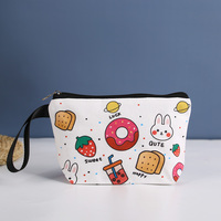 Desain Cetak Logo Kustom 12Oz Tas Kosmetik Dompet Datar Ritsleting Kanvas Katun
