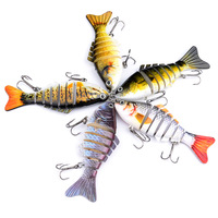 Leurre Articulé Multi-Segmenté 15,5g 10cm à Coulée Lente, Leurres Bioniques Réalistes pour la Pêche au Bar en Eau Douce et Salée, Kit de Leurres de Pêche