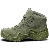 Bottes tactiques mi-hautes vertes pour hommes, entraînement en plein air, randonnée, camping, travail sur le terrain