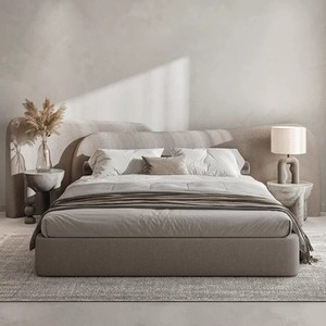 Set Camera da <span class=keywords><strong>Letto</strong></span> Moderno <span class=keywords><strong>per</strong></span> Villa, <span class=keywords><strong>Letto</strong></span> Imbottito in Tessuto con Struttura in Legno, Resistente, Misure King e Queen, Morbido come un Nuvolo - Product Image 1