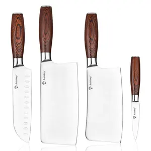 Juego De Cuchillos 4 adet yüksek karbon paslanmaz çelik mutfak aksesuarları özel bıçak setleri şefler için