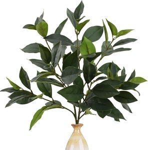 Top Seller Artificial Ruscus Aculeatus <b>Leaves</b> Lemon <b>Leaf</b> Branches Real Touch for Festival Wedding Decoration - Product Image 1