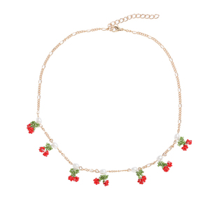 Trendz nueva llegada Multi-capas collar hecho a mano de fruta cereza Collar para las mujeres - Product Image 5