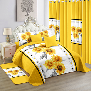 Juego de Edredón Acolchado de Alta Calidad para un Dormitorio Lujoso, Incluye Cortinas, Edredón, Sábanas y Fundas de Almohada Haidi <span class=keywords><strong>Florida</strong></span> - Product Image 1