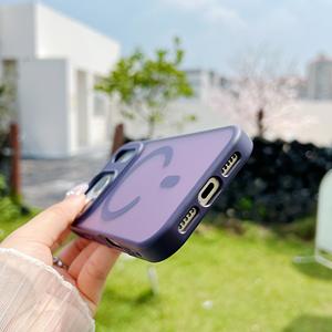 Glaçage Peau Tactile Sans Fil Charge Téléphone étui pour iphone Air 17 Pro Max Forte Magnétique TPU + Acrylique Orange Couverture Transparente - Product Image 5