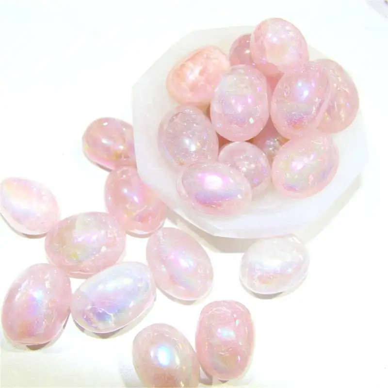 Wholesale Crystal Healing Stones Aura Rose Quartz Tumble Stone For Healing