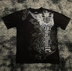 T-shirt à manches courtes pour homme Miami Ink, motif crâne rouge, coupe classique, col rond, style punk, imprimé, jersey de coton - Product Image 5