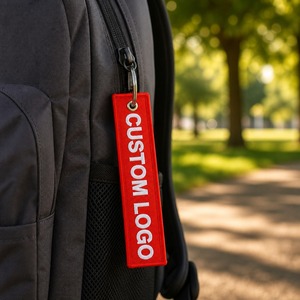 Porte-clés personnalisé brodé en acier inoxydable, écologique, avec texte identique <span class=keywords><strong>des</strong></span> deux côtés, pour personnel d'aviation, vente en gros en vrac, usine OEM - Product Image 3