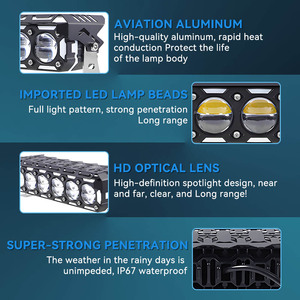 ไฟ LED บาร์กันน้ำแบบสองสี รุ่นใหม่ 12V 140W 6LED 20000lm สำหรับมอเตอร์ไซค์ SUV ATV ไฟตัดหมอกและไฟหน้าสำหรับขับขี่ - Product Image 4