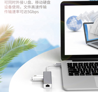 Hub USB 3.0 Type C à 3 ports avec adaptateur Gigabit Ethernet RJ45 1000 Mbps, en ABS+Aluminium, certifié FCC, en stock, avec boîte cadeau – Meilleures ventes