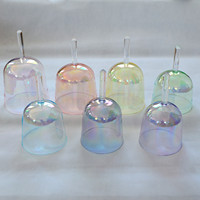 Cosmic Light Chakra Color ensemble de bol chantant en cristal avec poignée pour bain de son de guérison