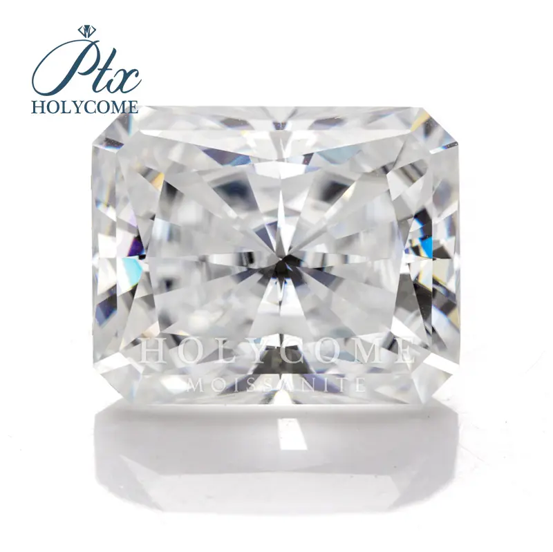 Holycome Radiant Cut Loose Gemstones Crushed Ice Cut Moissanite Natural Color GRA Wholesale free fire diamonds loose gemstones