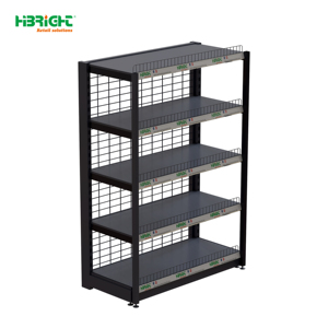 Étagères de supermarché double face durables en gros de Chine avec rails de protection, rayonnage métallique gondole pour grands magasins - Product Image 1