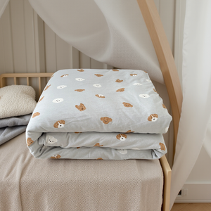 Couette en coton tricoté doux pour bébé Couverture amovible lavable Couette chaude et respirante pour la literie du berceau - Product Image 1