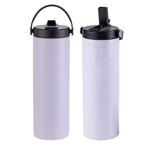 USA Warehouse 2 Lids <b>Insulated</b> Stainless Steel Skinny Straight Sublimation Tumbler Blanks 20oz Sports Water <b>Bottle</b> - Product Image 1