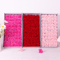QY Grosir Bahan DIY Hadiah Buket Bunga Hari Ibu 50pcs/kotak Bunga Wangi Buatan 5cm Kepala Bunga Anyelir Sabun