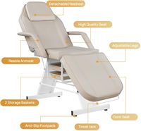 Table de massage de beauté, table de salon de beauté, table de massage des cils, table de spa faciale incurvée, électrique, portable, de luxe, hydraulique, réglable