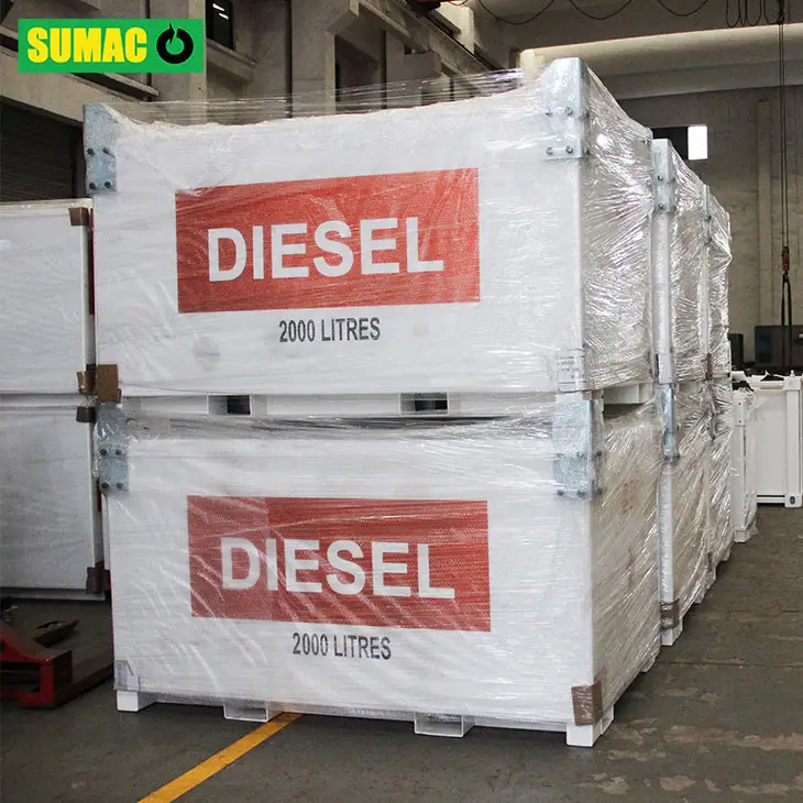 SUMAC उच्च गुणवत्ता 2000L 250 गैलन 1500 गैलन ईंधन डिस्पेंसर टैंक गैस केरोसिन डीजल तेल भंडारण ईंधन टैंक के साथ