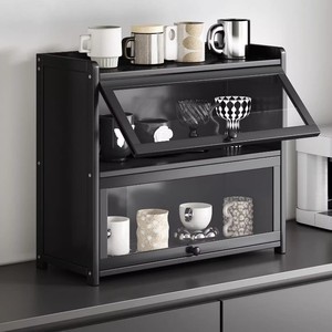 <b>Desktop</b> Storage Rack For Teacups Water Cups 3 Tier Dustproof Cabinet Cup Holder For Dining Tabletop - Product Image 1