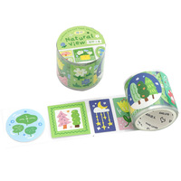 1 Rol Pita Kertas Sintetis Die Cut Tape Seri Dreamland Warna-warni Stiker Roll