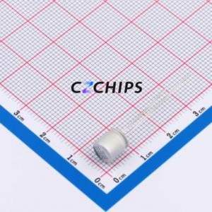 Condensateur électrolytique hybride solide-liquide en aluminium HBS101M1EBK-0608, traversant, D6.3xL8mm 100uF 20% 25V - Product Image 1