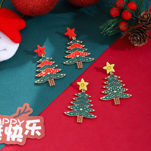 2025 nouveau noël en gros en vrac perlé boucles d'oreilles perles de rocaille bijoux vacances perle boucles d'oreilles bijoux arbre de noël boucles d'oreilles - Product Image 3