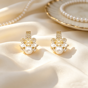 2026 <strong>Clip</strong> <strong>on</strong> <strong>Earrings</strong> Non Pierced for <strong>Women</strong> Pearl Jewelry Flower Zircon Designer <strong>Earring</strong> Beauty Supply Store Products Wholesale - Product Image 3