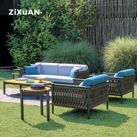 Fauteuil de jardin en rotin tressé moderne de luxe pour hôtel, villa, restaurant, café, piscine, terrasse, mobilier de loisirs nordique