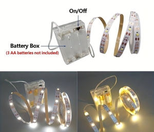 Bande lumineuse <span class=keywords><strong>LED</strong></span> flexible SMD 2835 IP20 alimentée par batterie 50cm 2M <span class=keywords><strong>Ruban</strong></span> lumineux intelligent <span class=keywords><strong>pour</strong></span> rétroéclairage de miroir de maquillage - Product Image 4