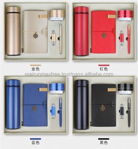 ชุดของขวัญสมุดโน้ตหนัง PU MAXFREE A5 พร้อมกระติกน้ำสุญญากาศสแตนเลสและปากกา ดีไซน์ไร้สายรัด สามารถสลักชื่อได้ ขายดีอันดับต้นๆ - Product Image 2