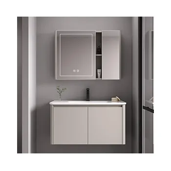 Armoire de salle de bains hôtel design moderne en acier inoxydable avec miroir vasque vanité salle de bains armoire de douche moderne salle de bains