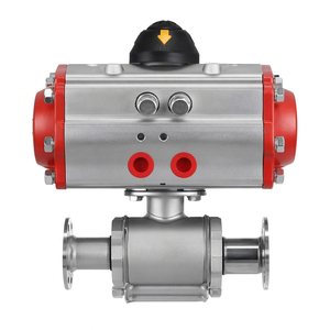 Vanne à bille pneumatique sanitaire en acier inoxydable de qualité alimentaire, résistante à la chaleur, avec actionneur pneumatique, vente de liquidation B2B Covna - Product Image 5