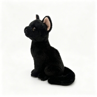 Peluche Chat Noir Bombay Réaliste en Gros d'Usine, Jouet en Peluche Chat de Compagnie Ultra Doux, Taille et Logo Personnalisables Disponibles