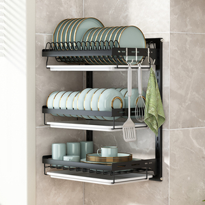 厂家直销碗碟架悬挂水槽2层带托盘碗壁挂式厨房水槽碗碟架 - Product Image 4