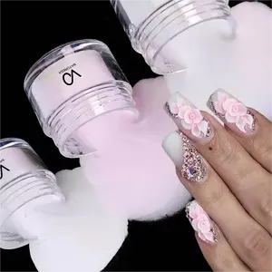 VO Golden proveedor 1600 colores Uñas acrílicas 0,35 OZ embalaje claro Rosa Blanco uñas acrílico polvo uñas OEM es compatible