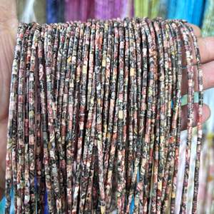 Perles entretoises tubulaires rondes en pierre naturelle brute 2x4 pour la fabrication <span class=keywords><strong>de</strong></span> bijoux (bracelets, colliers) - Semi-finies, vente en gros - Product Image 6