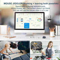 Conception de taille cachée Jiggler Type C, Mini Jiggler Récepteur Usb et Type C, Mouse Shaker Jiggler Indétectable