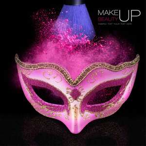 女脸眼蕾丝化妆舞会面具金色白色闪亮电镀化妆舞会婚礼道具服装配件 - Product Image 4