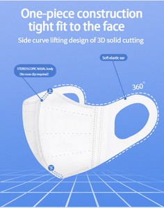 3D mặt nạ tan thổi Lọc KN95 không dệt vải PP Chất liệu chống vi khuẩn bảo vệ 3ply phù hợp với khuôn mặt - Product Image 2
