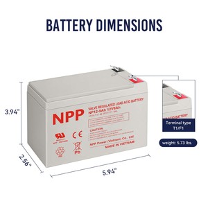Batería Recargable <span class=keywords><strong>de</strong></span> Ciclo Profundo 12V 9Ah para Energía Solar, Bicicletas Eléctricas, UPS, Motocicletas y Sillas <span class=keywords><strong>de</strong></span> <span class=keywords><strong>Ruedas</strong></span> Eléctricas - <span class=keywords><strong>Tipo</strong></span> AGM/GEL Sellada <span class=keywords><strong>de</strong></span> Plomo-Ácido, Precargada en Seco - Product Image 3