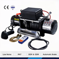 Treuil électrique 12V robuste avec frein automatique, moteur en cuivre pur, télécommande sans fil et câble synthétique pour 4x4, SUV et tout-terrain